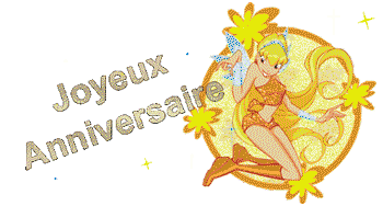 Gif animé joyeux anniversaire fée clochette